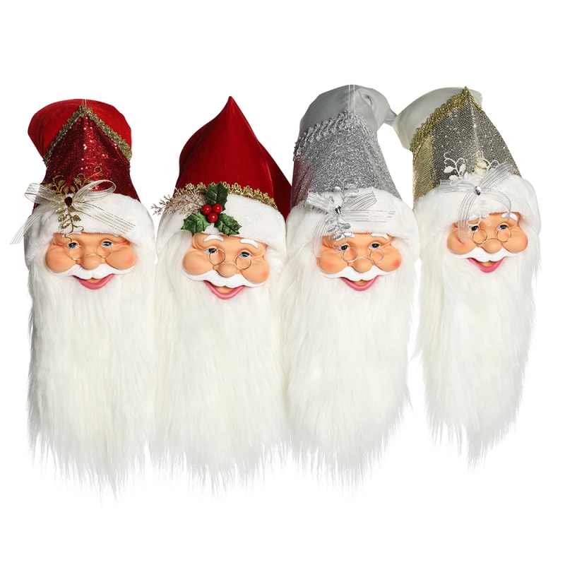 20 ~ 70 cm Navidad Santa Claus Cabeza Adornos Decoraciones Árbol Colegurando Estatuillas Colección Colgante Pequeño Navidad tradicional