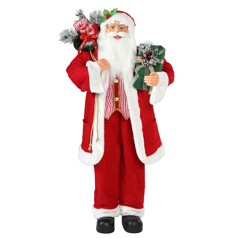 30 ~ 110cm Navidad de pie Santa Claus con bolsa de regalo adorno decoración tradicional fiesta figurilla colección serienavidad