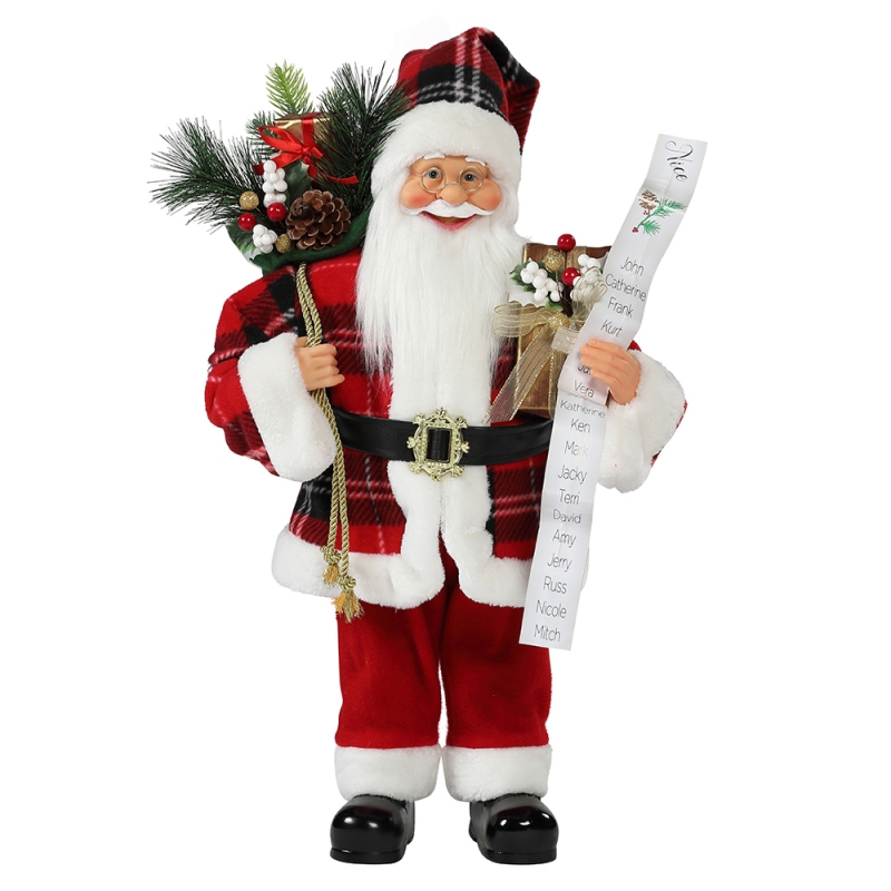 30 ~ 110 cm Navidad Santa Claus con bolsa de regalo adorno decoración tradicional vacaciones figurilla colección serienavidad