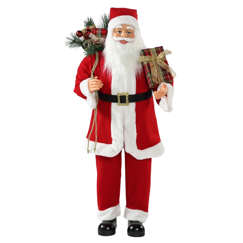 30 ~ 110cm Navidad de pie Santa Claus con bolsa de regalo adornos decoración tradicional figurilla colección serienavidad