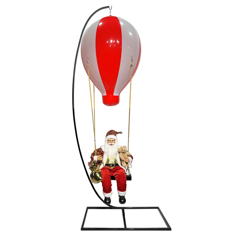 Globo de aire caliente Santa Claus con soporte